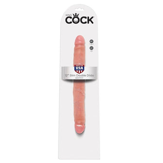 Dildo dublu King Cock, lifelike skin, 30 cm