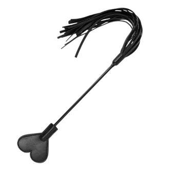 Paleta KINK - HEART, pentru jocuri erotice BDSM, din piele cu bici, 35 cm