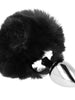 Plug anal KINK - RABBIT, coada de iepure, din aluminiu, negru, 8 cm