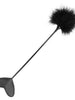 Paleta KINK - TICKLE HEART, pentru jocuri erotice BDSM, din piele cu puf, negru, 31 cm