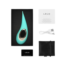 Vibrator LELO - DOT, ideal pentru stimulare extena, 8 functii de vibratie, rezistent la apa, 16.5 cm, turcoaz