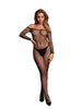 Lenjerie bodystocking LE DESIR - DES064BLKOS, tip plasa, neagra, marime XS - XL