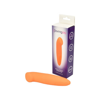 Vibrator LovingJoy - Mini G-Spot Orange, pentru stimulare interna si externa, 12.5 cm