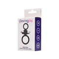 Inel vibrator pentru penis LovingJoy - Vibrating Cock and Ball Ring, pentru imbunatatirea performantelor sexuale si stimularea clitorisului, din silicon, negru