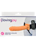 Strap On LOVINGJOY - Vibrating Hollow, extensie de penis cu vibratie, 20 cm, culoarea pielii