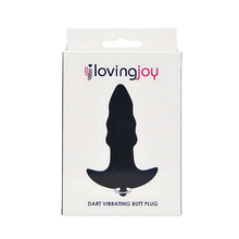 Plug anal LOVING JOY Dart Vibrating Butt Plug, cu vibrator bullet detașabil, 7 funcții de vibrație, lungime 8 cm, negru
