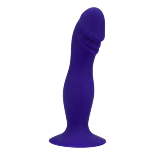 Dildo LOVING JOY 6” Silicone Dildo, bază cu ventuză pentru fixare, compatibil cu ham strap-on, lungime 15 cm, albastru