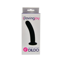 Dildo LOVING JOY 6” DILDO, curbat pentru stimularea punctului G, bază cu ventuză pentru fixare, lungime 16 cm, negru(N11511)