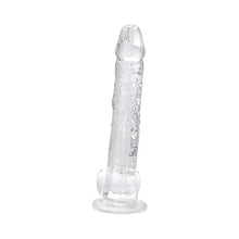 Dildo LOVING JOY 11” Dildo with Balls, design realist cu testicule, bază cu ventuză, lungime 28 cm, transparent