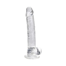 Dildo LOVING JOY 11” Dildo with Balls, design realist cu testicule, bază cu ventuză, lungime 28 cm, transparent