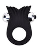 Inel vibrator pentru penis LOVING JOY Textured Cock Ring, pentru stimularea erecției, din silicon flexibil, negru
