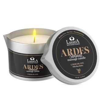 Lumânare pentru masaj LUXURIA Ardes Sensual - Chocolate, cu unt de shea, aromă de ciocolată, 80 ml