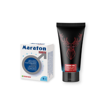 Pachet pentru bărbați: Capsule afrodisiace MARATON FORTE, 4 buc +  Gel MARAL Original, 50 ml