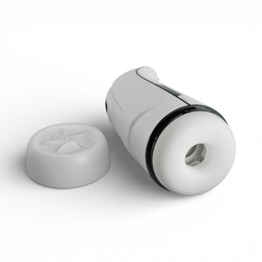 Masturbator automat PRETTY LOVE Marissa, 12 funcții de vibrație, funcție de încălzire și sex talk, căști incluse, rezistent la apă, culoare alb