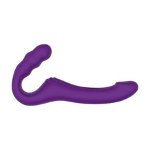 Vibrator dublu MINA Echo Remote, strap-on fără ham, control prin telecomandă, 10 funcții de vibrație, 24 cm, mov