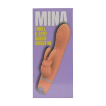 Vibrator rabbit LovingJoy MINA THRILL G-SPOT, din silicon, 5 funcții de vibrație, rezistent la apă, culoare portocaliu(N12559)