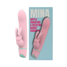 Vibrator rabbit LovingJoy MINA RIPPLE, din silicon, cu funcție de rotație, 5 funcții de vibrație, rezistent la apă, culoare roz(N12561)