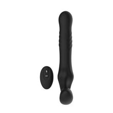 Vibrator dublu MINA Surge Remote, strap-on fără ham, control prin telecomandă, 3 funcții de penetrare automată, 23.8 cm, negru