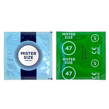 Prezervativ ultra-subțire MISTER SIZE 47, lubrifiat și rezistent, diametru 47 mm, 1 bucată