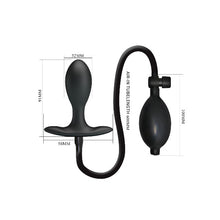 Plug anal cu pompă MR. PLAY Inflatable Anal Plug, pentru stimularea punctului P, din silicon moale, culoare negru, diametru 3.2 cm