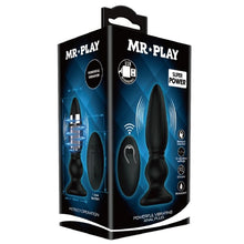 Plug anal electric MR PLAY, cu telecomanda, din silicon, cu 12 functii de vibrare, negru