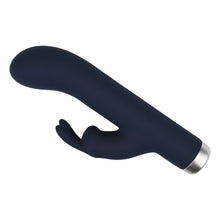 Vibrator Nauti - Silicone Rabbit, cu 10 functii de vibrare si stimularea clitorisului, 16.5 cm, albastru