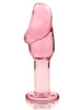 Plug anal IBIZA Nebula Model 06, din sticlă borosilicată, lungime inserabilă 11.5 cm, diametru 4 cm, roz transparent
