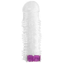 Manson OHMAMA - NERVURI, pentru extensia penisului, cu mini vibrator, transparent,13 cm