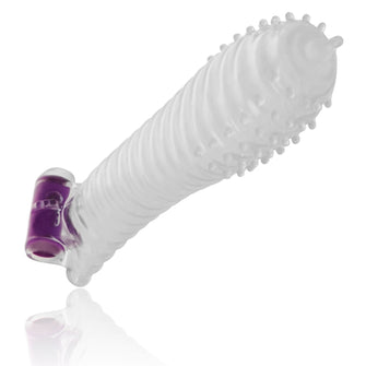 Manson OHMAMA - STRIATII, pentru extensia penisului, cu mini vibrator, transparent, 15 cm