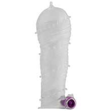 Manson OHMAMA - STRIATII SI NEVURI, pentru extensia penisului, cu mini vibrator,transparent, 14 cm