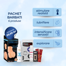 Pachet începători pentru Bărbați „Plăcerea în propriile mâini”, conține 6 produse pentru explorare intimă