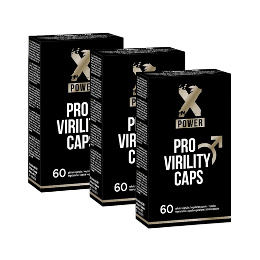 Pachet bărbați: 3 cutii capsule XPOWER Pro Virility, pentru potență, virilitate, stimulare erecție și creștere testosteron, 3 x 60 buc