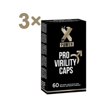 Pachet bărbați: 3 cutii capsule XPOWER Pro Virility, pentru potență, virilitate, stimulare erecție și creștere testosteron, 3 x 60 buc