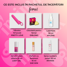 Pachet de începători pentru Femei „Primii pași spre plăcere”, conține 6 produse pentru explorare intimă
