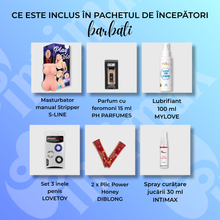 Pachet începători pentru Bărbați „Plăcerea în propriile mâini”, conține 6 produse pentru explorare intimă