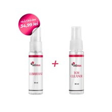 Pachet promo Lubrifiant și Toy Cleaner Intimax, pentru alunecare ușoară și igienizare jucării, 2 x 30 ml