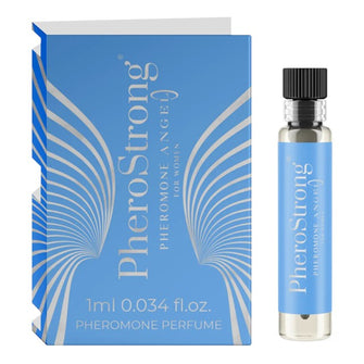 Mostră parfum cu feromoni PHEROSTRONG Angel For Women, pentru femei, note de lămâie, cafea și trandafir, 1 ml