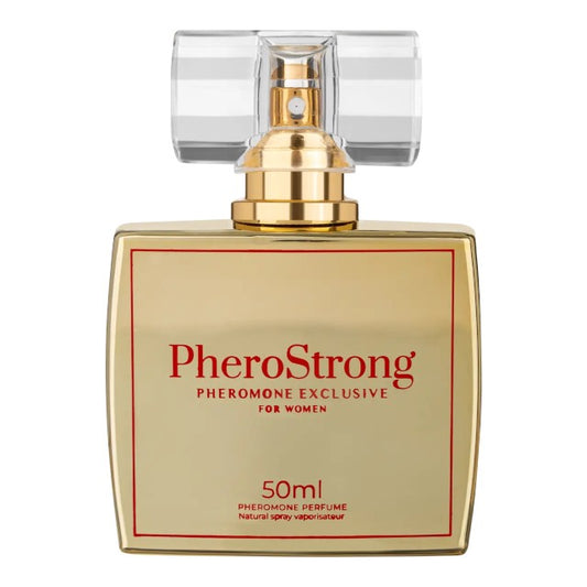 Parfum cu feromoni PHEROSTRONG Exclusive For Women, pentru femei, note de coacăze negre, iris și praline, 50 ml