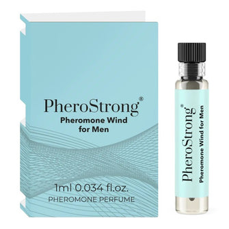 Mostră parfum cu feromoni PHEROSTRONG Wind For Men, pentru bărbați, note de angelica, bergamotă și mosc, 1 ml