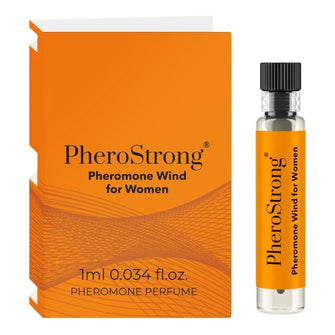 Mostră parfum cu feromoni PHEROSTRONG Wind For Women, pentru femei, note de măr verde, mentă și trandafir bulgăresc, 1 ml