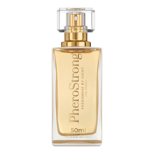 Parfum cu feromoni PHEROSTRONG By Night For Women, pentru femei, note de pere, piper roz și iasomie, 50 ml