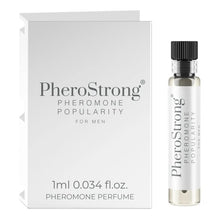 Mostră parfum cu feromoni PHEROSTRONG Popularity For Men, pentru bărbați, note de bergamotă, salvie și brad, 1 ml