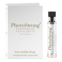 Mostră parfum cu feromoni PHEROSTRONG Popularity For Women, pentru femei, note de bujor, iasomie și mosc, 1 ml