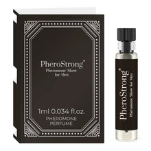 Mostră parfum cu feromoni PHEROSTRONG Show For Men, pentru bărbați, note de lavandă, boabe de tonka și rășină benzoică, 1 ml
