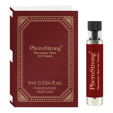 Mostră parfum cu feromoni PHEROSTRONG Show For Women, pentru femei, note de lichior, trandafir turcesc și scorțișoară, 1 ml
