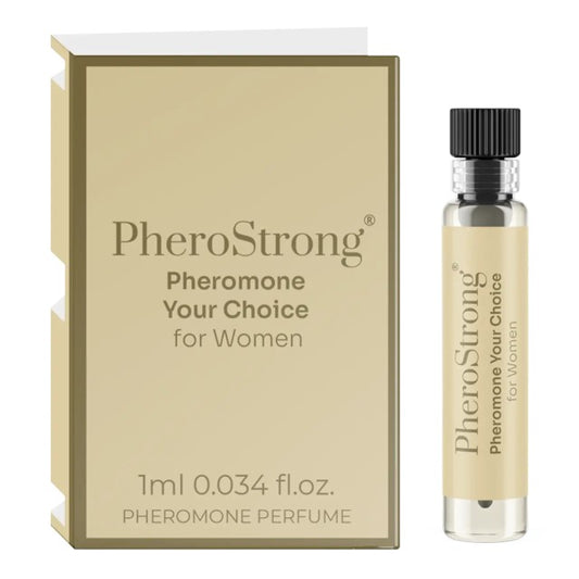 Mostră parfum cu feromoni PHEROSTRONG Your Choice, pentru femei, cu note de mango, bergamotă și iasomie, 1 ml