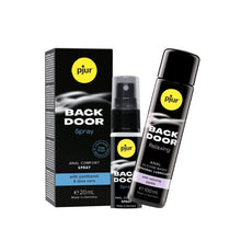 Set PJUR - BACK DOOR cu lubrifiant pe baza de silicon 100 ml si spray 20 ml, pentru sex anal