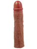 Manșon realist PRETTY LOVE DEREK, pentru extensia penisului, material moale și rezistent la apă, lungime 21.5 cm, maro