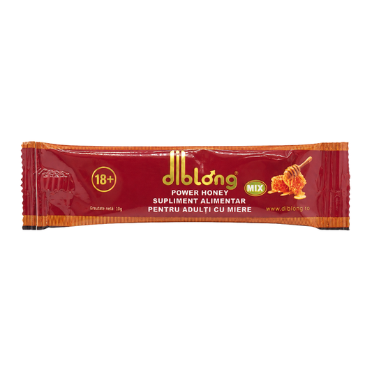 Diblong Power Honey - supliment alimentar pentru adulți cu miere și asocieri de plante care susțin sănătatea sexuală și funcția de reproducere, 10g