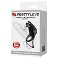 Inel vibrator pentru penis PRETTY LOVE - RUBEN, din silicon, negru, 7 functii de vibrare